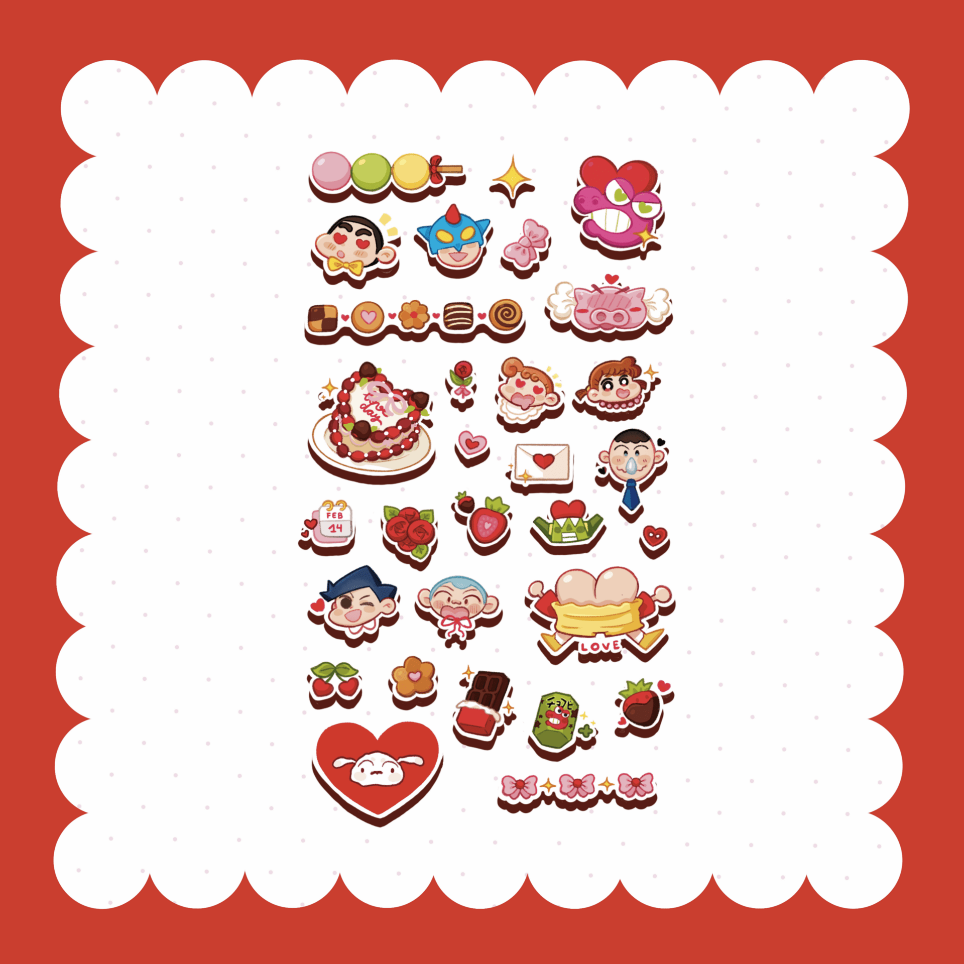 Hoja de pegatinas de Shin Chan "Love Day" - 2