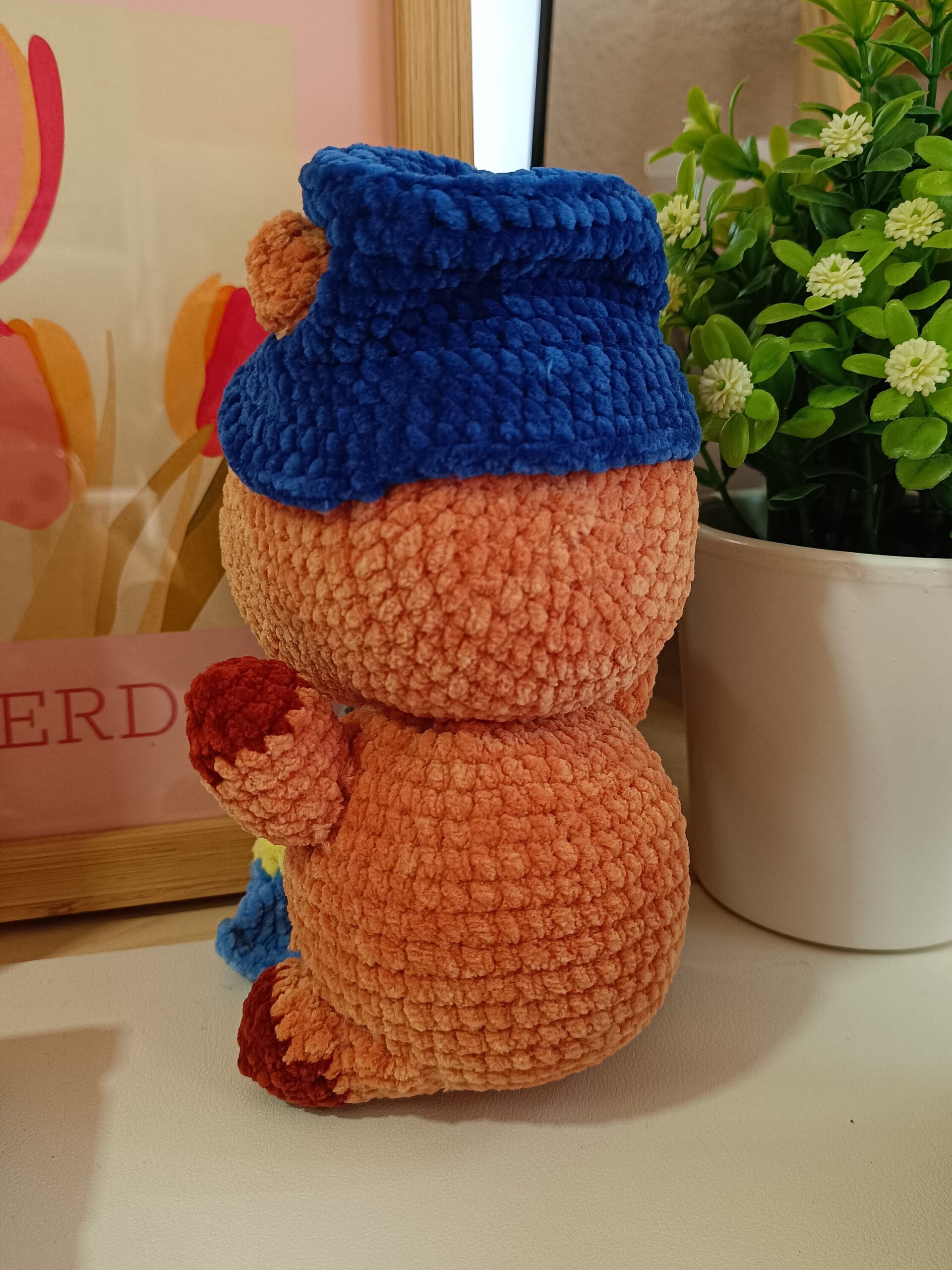 Peluche de crochet Capibara pescadora - 3