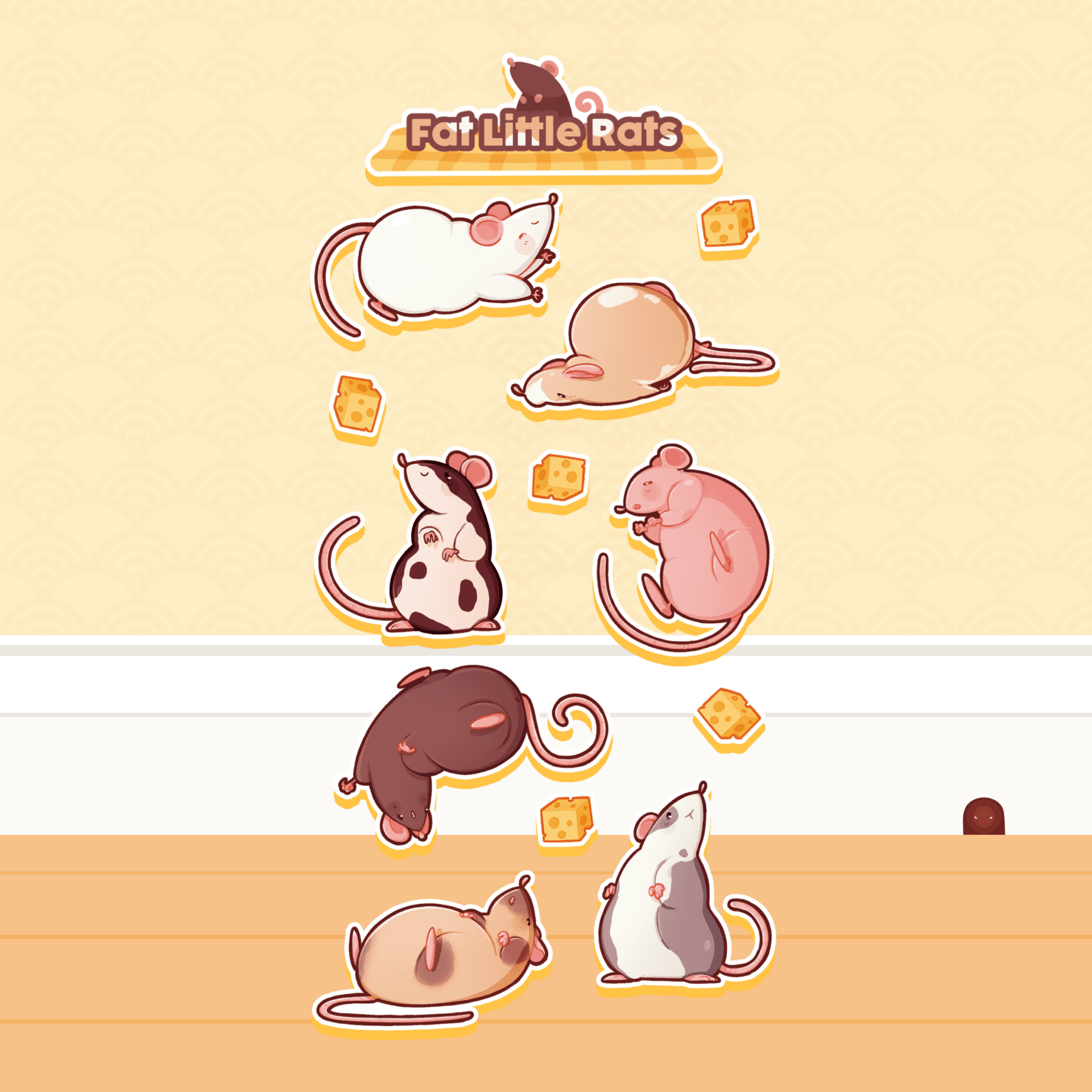 Hoja de pegatinas "Fat Little Rats" - 2